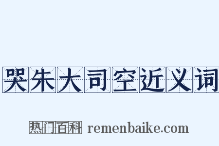 哭朱大司空近义词是什么意思的图片